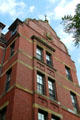 Facade of Weld Hall at Harvard College. Cambridge, MA.