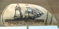 Scrimshaw of Brigantine Chinchilla & Brig Tamaahmah by Edward Burdett while in Hawai'i at Peabody Essex Museum. Salem, MA.