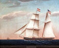 Brig Zaine of Salem painting by Benjamin Franklin West at Peabody Essex Museum. Salem, MA.