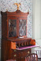 Early-American drop-front desk & bookcase at Gardner Pingree House. Salem, MA