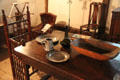 Dining table & vessels at Witch House. Salem, MA.