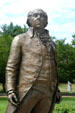 Bronze statue of John Adams on town square. Quincy, MA.