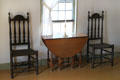 Drop leaf table & chairs at John Adams birthplace. Quincy, MA.