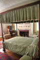 Canopy bed in President's Bedroom at Peacefield. Quincy, MA.
