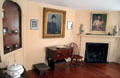 Memorial room at Peacefield with Adams' family portraits Mary Ogden Adams by Francis D. Millet, & Mary Adams by Alfred Quinton Collins. Quincy, MA.