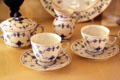 Porcelain cups & saucers with blue garlands at Peacefield. Quincy, MA.