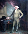 John Adams portrait by William Winstanley in Stone Library at Peacefield. Quincy, MA.