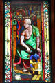 Old Philosopher stained glass window by John La Farge in Richardson's wing of Quincy Public Library. Quincy, MA.