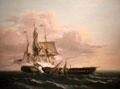 Naval Engagement Between the Constitution & the Guerrière painting by Thomas Birch at Museum of Fine Arts. Boston, MA.