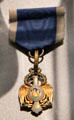 Medal with symbol of Society of the Cincinnati by Tiffany & Co. at Museum of Fine Arts. Boston, MA.