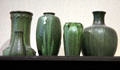 Six vases by Grueby Faience Co. of Boston, MA at Museum of Fine Arts. Boston, MA.