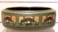 Earthenware Stalking Panther bowl by Marblehead Pottery, MA at Museum of Fine Arts. Boston, MA.