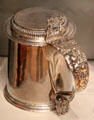 Silver tankard by Charles Le Roux of New York City at Museum of Fine Arts. Boston, MA.