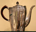 Silver coffee pot by Robert Riddle Jarvie of Chicago at Museum of Fine Arts. Boston, MA.