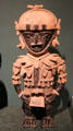 Remojades earthenware warrior from Veracruz, Mexico at Museum of Fine Arts. Boston, MA.