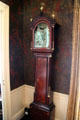 Tall clock by Elnathan Tabor of Roxbury, MA in dining room at Nichols House Museum. Boston, MA.