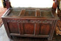 English dower chest from Salisbury in front bedroom at Nichols House Museum. Boston, MA.