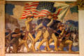 Mural of a Massachusetts troops landing in Porto Rico in 1898 at Massachusetts State House. Boston, MA.