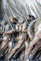 Detail of black-American Union troops on Robert Gould Shaw Memorial sculpted by Augustus Saint-Gaudens at Mass. state capitol. Boston, MA.