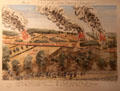 View of the South Part of Lexington April 19, 1775 during British retreat graphic by Amos Doolittle at Concord Museum. Concord, MA.