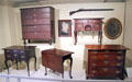 Collection of New England furniture at Concord Museum. Concord, MA.