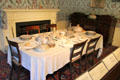 Early 19th C parlor with dining table & porcelain service at Concord Museum. Concord, MA.