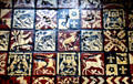 Dining room floor tiles at Hammond Castle Museum. Gloucester, MA.