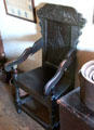 Great chair with carved back at John Balch Museum House. Beverly, MA.