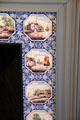 Original Delft tiles on parlor fireplace at John Cabot House. Beverly, MA.