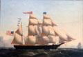 American tallship barque James Briant painting at John Cabot House. Beverly, MA.