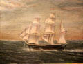 Barque San Francisco painting a ship which sailed around the horn at John Cabot House. Beverly, MA.