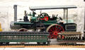 Model steam-powered traction engine & rail passenger cars at John Cabot House. Beverly, MA.