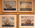 Watercolors of Marblehead schooners by Samuel H. Bryant at Abbot Hall. Marblehead, MA.