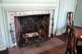 Parlor fireplace at Jeremiah Lee Mansion. Marblehead, MA.