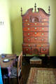 High chest of drawers at Jeremiah Lee Mansion. Marblehead, MA.