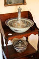 Washstand with oriental import pitcher & basin at Jeremiah Lee Mansion. Marblehead, MA.