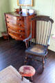Rocking chair & chest of drawers at Jeremiah Lee Mansion. Marblehead, MA.