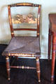 Stenciled & caned side chair at Jeremiah Lee Mansion. Marblehead, MA.