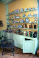 Collection of ceramic plates & vessels at Jeremiah Lee Mansion. Marblehead, MA.