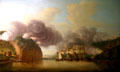 Painting of Forcing the Hudson River Passage in 1776 by Dominique Serres at Naval Academy Museum. Annapolis, MD.