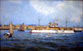 Painting of USS Maine in Havana Bay on Feb. 15, 1898 by Carleton T. Chapman at Naval Academy Museum. Annapolis, MD.
