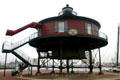 Seven Foot Knoll Lighthouse built to mark a shoal at mouth of Patapsco River on Chesapeake Bay & retired in 1989 to Baltimore Maritime Museum. Baltimore, MD.
