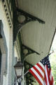 Iron roof brackets of Coldwater Train Depot now serving Little River Railroad. Coldwater, MI.