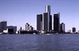 Skyline of Detroit with Renaissance Center. Detroit, MI.