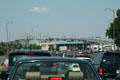 Traffic approaching Blue Water Bridge. Port Huron, MI.