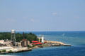 View from Blue Water Bridge to lighthouse of Port Huron, MI.