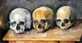 Three Skulls painting by Paul Cézanne at Detroit Institute of Arts. Detroit, MI.