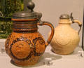 Saltglazed stoneware jugs from Germany at Detroit Institute of Arts. Detroit, MI.