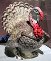 Tin-glazed earthenware turkey tureen from Strasbourg Manuf., France at Detroit Institute of Arts. Detroit, MI.