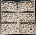 Carved ivory diptych from Paris with scenes of lives of Christ & the Virgin at Detroit Institute of Arts. Detroit, MI.